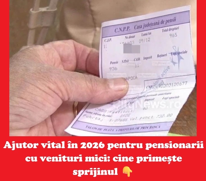 Pensii 2026: ajutor financiar extins pentru seniorii cu venituri mici