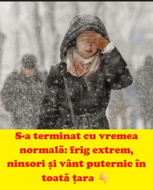 Vortex polar activ peste România: frig sever, ninsori și rafale puternice de vânt