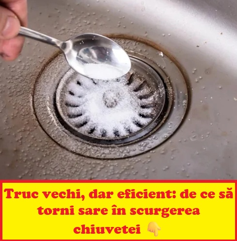 Pune sare în chiuvetă: trucul simplu care te ajută să eviți mirosurile și înfundarea scurgerii