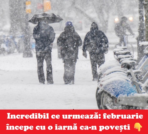 7 zile consecutive de ninsoare într-un oraș din România. Februarie aduce o iarnă autentică