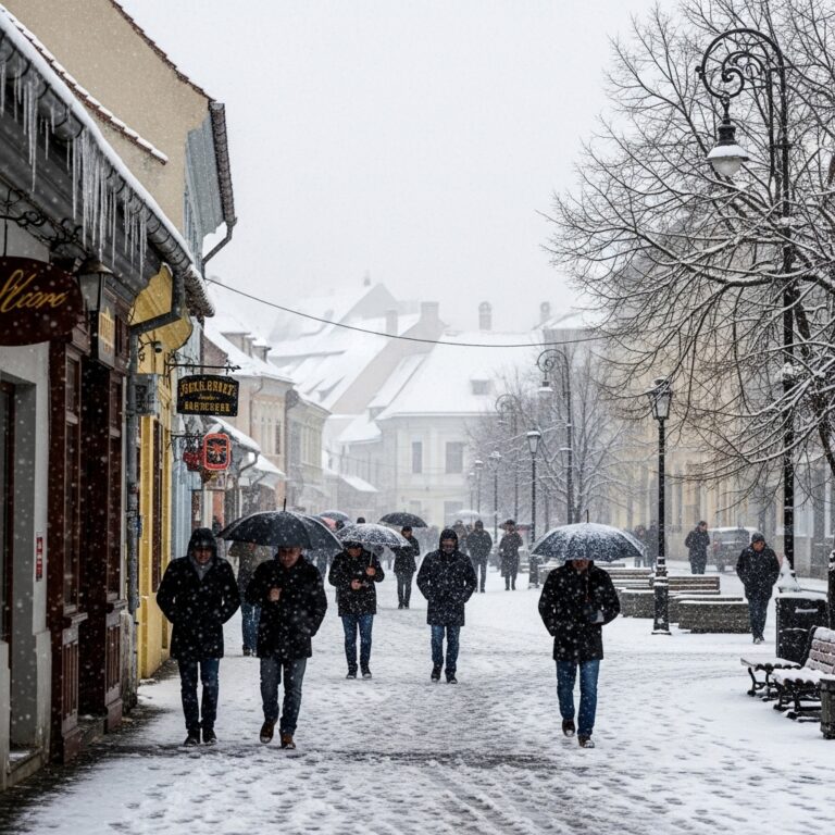 Ninsori neașteptate în aprilie: mai multe orașe din România, acoperite de zăpadă în plină primăvară